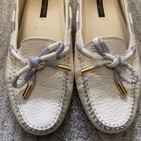 Louis Vuitton Cream Leather Loafers - Picture 2 of 3